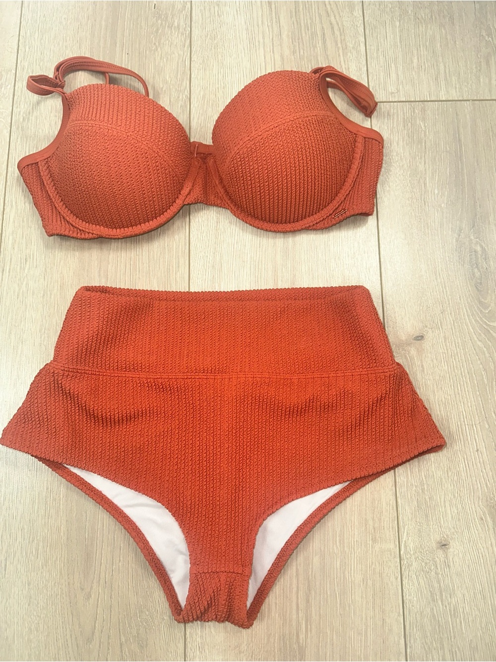 Victoria's Secret Orange Ribbed Bikini Top